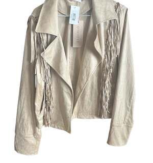 NWT Esqualo Jacket Suedine Fringes  Southwestern appeal Sz 12